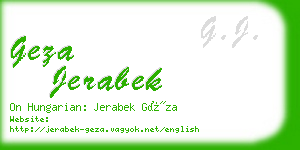 geza jerabek business card